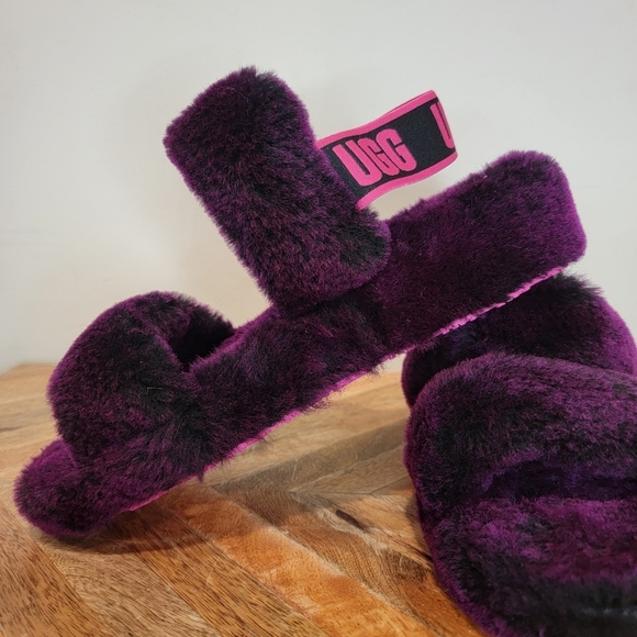 NWOT UGG Oh Yeah Slide Purple Womens Sheepskin Slipper Sandals 1107953 size 6 - Picture 7 of 8